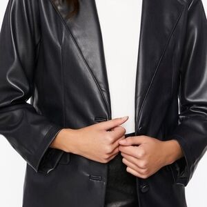 Forever 21 Black Faux Leather Blazer